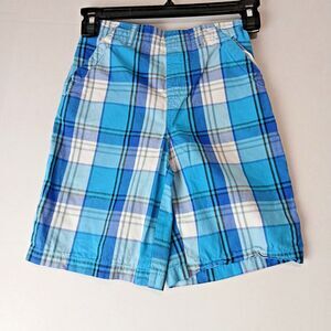 365 Kids Garanimals Boys Blue Plaid Short Size 7, 100% Cotton
